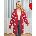 thumbnail image 2 of Drvitor Valentines Cardigans for Women Heart Printed Open Front Cardigans Casual Loose Mid-Length Cardigan Sweaters, 2 of 8