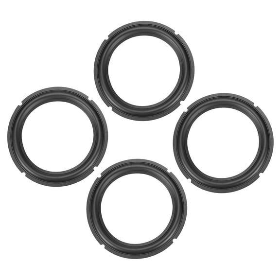 Uxcell Black 8 Inch Rubber Notch Speaker Edge Surround Ring Replacement Parts for Speaker Repair or DIY 4 Pcs