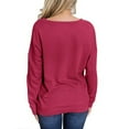 thumbnail image 4 of Lenago Sweatshirt for Women Fashion Comfortable Round-Neck Long Sleeve Casual T-shirt Blouse Fall Winter Outfits Clothes, 4 of 7