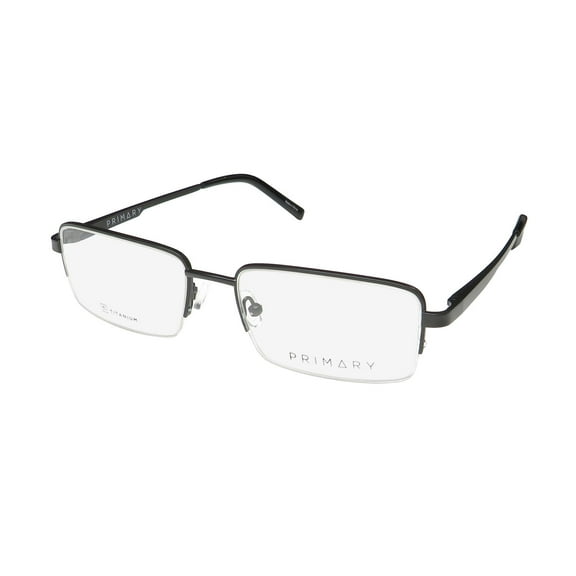 PRIMARY PT104 TITANIUM EYEGLASS FRAME/GLASSES HALF-RIM LIGHTWEIGHT DESIGN CASUAL