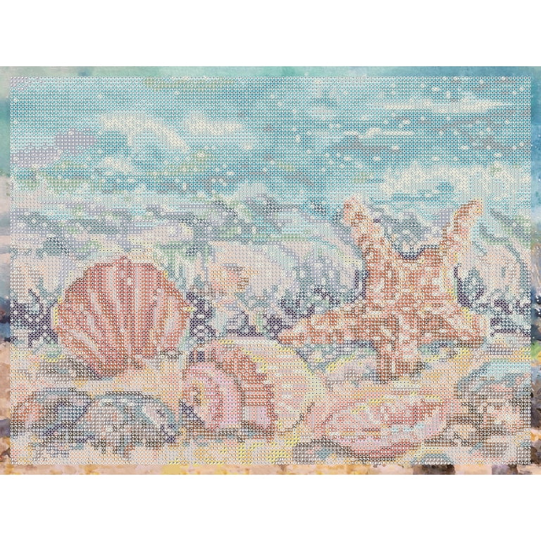 DIAMOND DOTZ- Meerjungfrau Original 5D DOTZ Box Sirène Starlett créatif avec 1492 Pierres de mosaïque Diamant Peinture d'environ 22 x 22 cm, kit Complet pour Enfants à partir de 8 Ans, Bleu