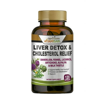Liver Support Supplement with Milk Thistle 120 capsules , Dandelion, Fennel, Artichoke,Vitamin B complex, Licorice, Support Liver Health Dietary Supplements