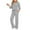 Gray, variant on gbyLJF Casual Sets for Women 3/4 Long Sleeve Pullover and Elastic Waist Long Pants Knitted Striped 2 Piece Outfits Sweatsuit