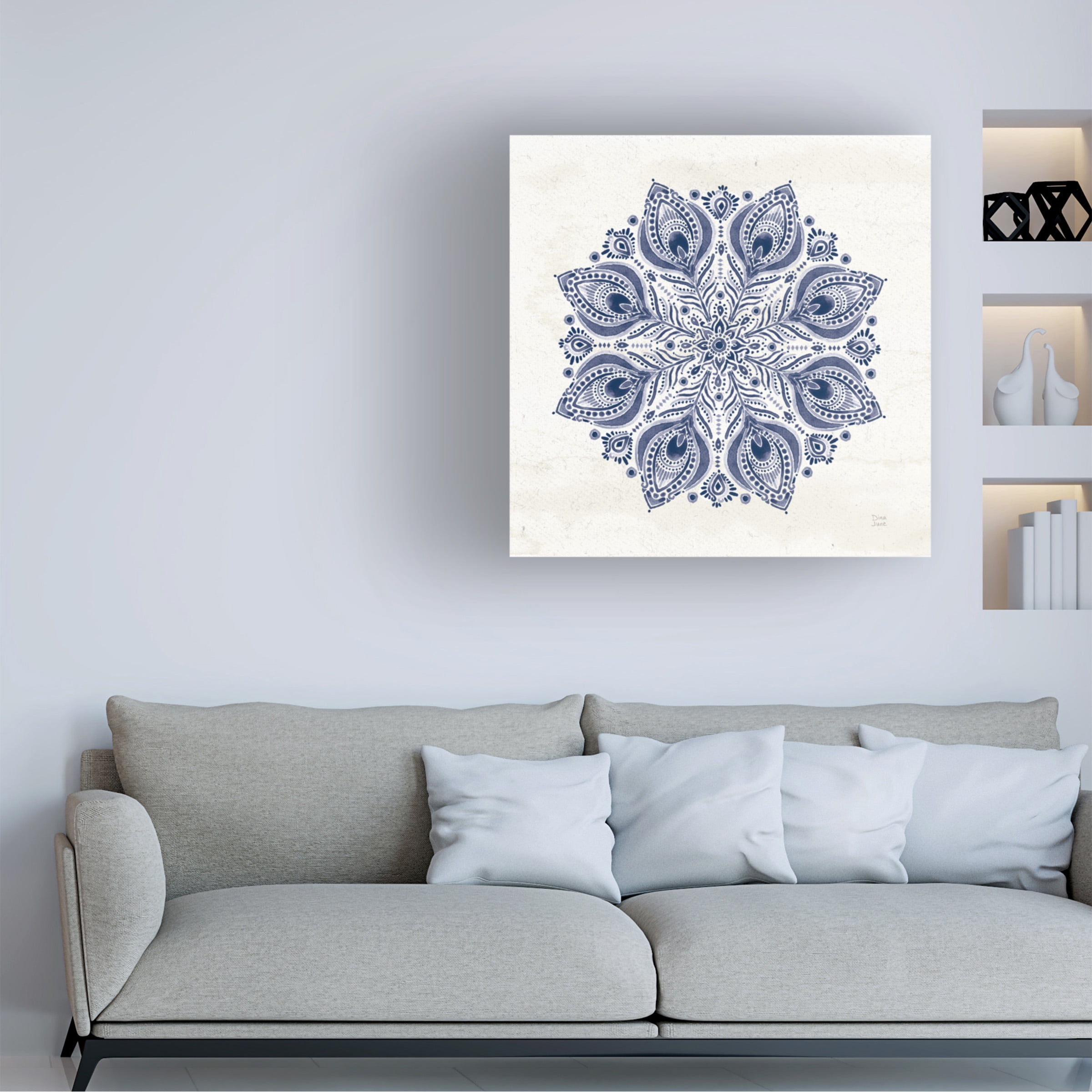 Dina June 'Bohemian Vibes VI Mandala Blue' Canvas Art