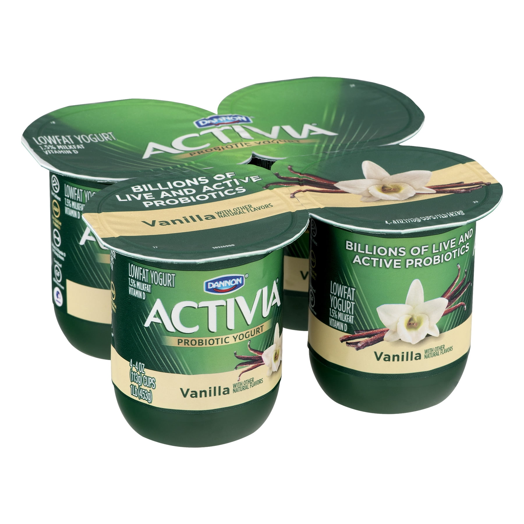 Activia Vanilla Lowfat Yogurt, 4 ct - Walmart.com