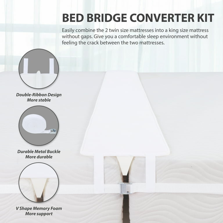 FeelAtHome Twin to King Bed Converter kit (8 Class) - Bed Bridge - Split  King Gap Filler for Adjustable Bed - Twin and Twin XL Bed Connector to Make  King - Mat…