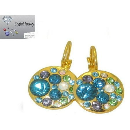 Designer Jewelry Light and Dark Sapphire Crystal stones kaleidoscope earrings Designer Jewelry Light and Dark Sapphire Crystal stones kaleidoscope earrings