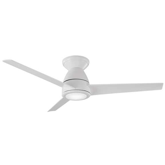 Tip Top 44" Matte White Integrated LED Smart Flush Mount Ceiling Fan with Remote Control