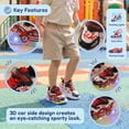 thumbnail image 3 of Boys Cartoon Race Car LED Light Up Sneakers, Soft Non-Slip Sole Casual Shoes for Daily School & Outdoor Kids Wear, 3 of 10