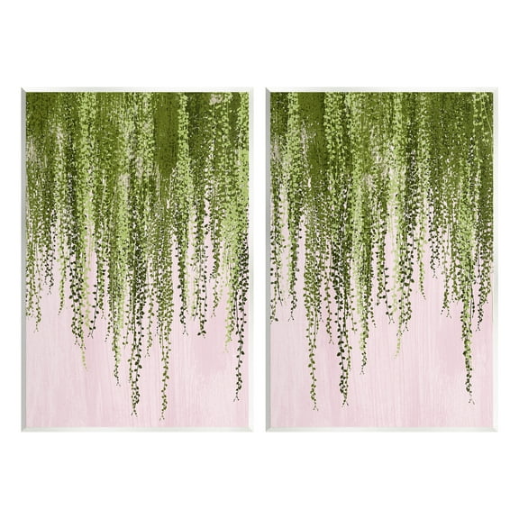 Stupell Industries Natural Falling Ivy Botanical & Floral Painting Unframed Art Print Wall Art, 10 x 15, Set of 2