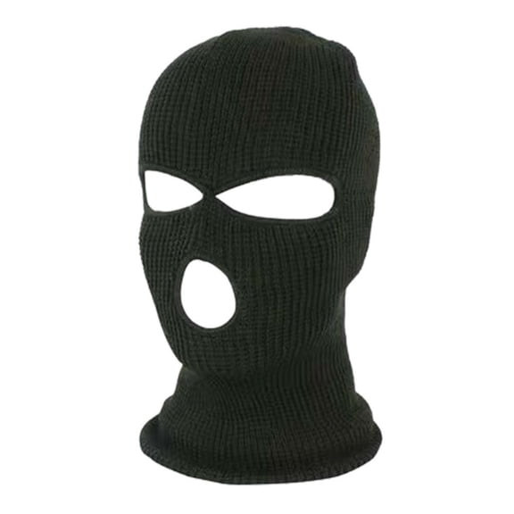 Winter Knitted Balaclava, One Size 21.26 Windproof Three-Hole, Outdoor Cycling Skiing and Cold Weather, Black, 23.62 in