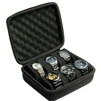 6 slots watch box, watch travel case, hard watch storage display organizer