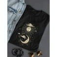 thumbnail image 3 of Mystical Sun And Moon Shaped T-Shirt Women -Image by Shutterstock, Female Large, 3 of 4