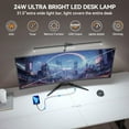 thumbnail image 3 of LED Desk Lamps with Clamp for Home Office,Remote Control Eye-Caring Table Lamp with Clamp,24W 7 Dimming/5 Color Modes/Timer,Adjustable Touch Led Lamp with USB Charging Port for Study Reading Work, 3 of 15
