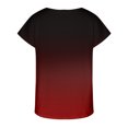 thumbnail image 3 of Camiseta con estampado de cuello en V para mujer, camisetas de manga corta de encaje informales holgadas de moda simples para el trabajo de la vida diaria, 3 of 5