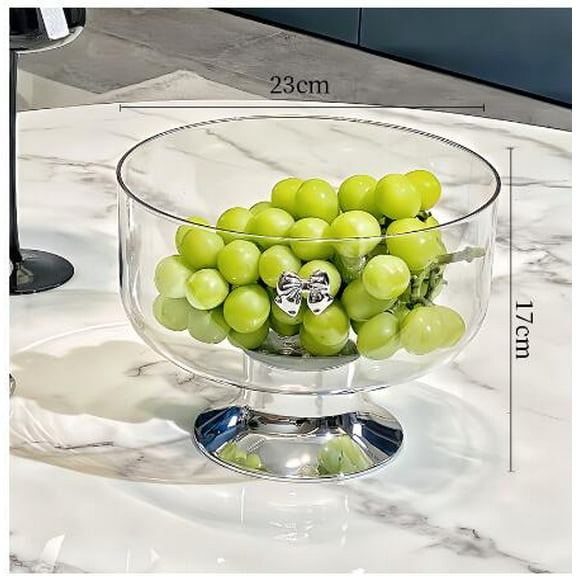 BERTDOMD European Style Trifle Bowl with Pedestal, Round Footed Dessert Display Stand for Desserts, Fruit, Kitchen, Home and Party