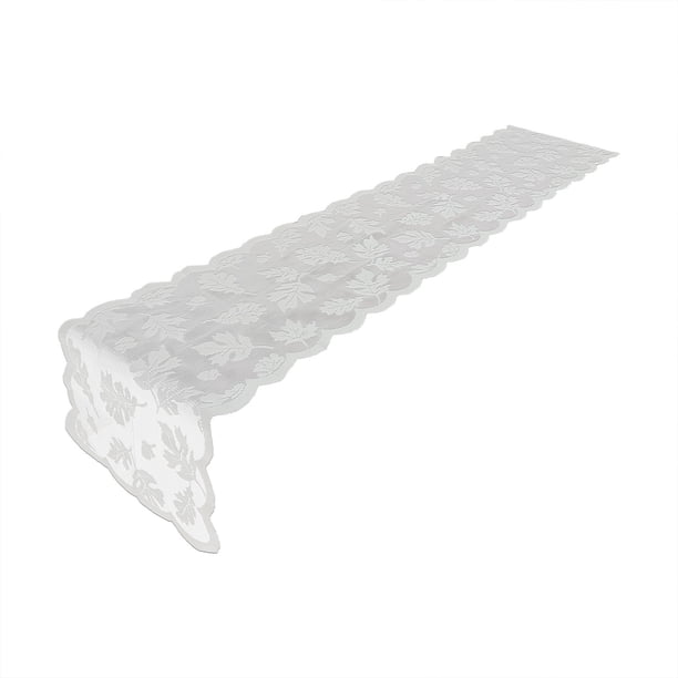 Mantel De Encaje Con Hojas De Arce En Color Blanco Perla, Perfecto Para Mesas De Bufé, Fiestas, Cenas Navideñas, Bodas Y Mucho Más.