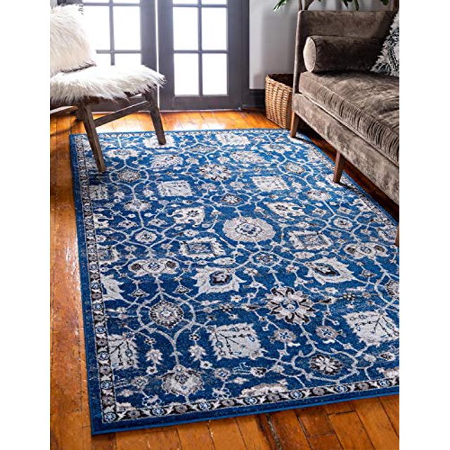 Unique Loom 3126010 Area Rug, 9 x 12 Feet, Blue/Gray