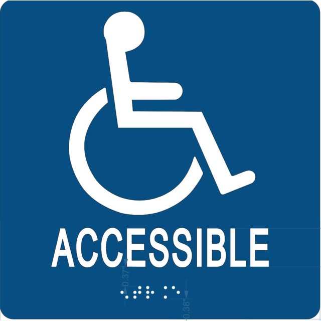 Panneau d'Entrée Accessible Conforme ADA avec Braille 6"x6"