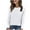 White, variant on Fanxing Women Tops Long Sleeve Lightweight Jacquard Sleeve Knit Shirts Soft Crew Neck Underwear Blouse Basic Swaetshirts Coffee M