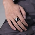 thumbnail image 3 of HIJONES Men's Stainless Steel Classic Yin Yang Gossip Balance Ring Taoist Amulet Signet Promise Rings Black Size 10, 3 of 5