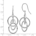thumbnail image 2 of 14k White Gold Polished Circles Long Drop Dangle Earrings 47.07x18mm Wide Dangle Earring for Women, 2 of 2