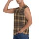 thumbnail image 3 of Fotbe khaki coffee plaid Men's Camiseta sin Mangas Estampada para Hombres, Playera Casual para Gimnasio, Entrenamiento, Playa-XX-Large, 3 of 7
