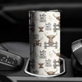 thumbnail image 3 of 20oz Beige Highland Cow Fence Daisy Pattern Skinny Tumblers Stainless Steel Tumbler with Lid and Straw,Vacuum Insulated Double Wall Travel Tumbler Cups with Cleaning Brush for Coffee,Tea, 3 of 6