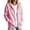 Pink, variant on Edvintorg Women's Jackets Loose Zip up Long Sleeve Coat Fall Winter Casual Hooded Outerwear with Pocket Women's Clothes S-2XL Black