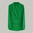 thumbnail image 2 of Blazer for Women Open Front Long Elegant Button Down Cardigan Business Office Jacket Casual Loose Notched Lapel Long Sleeve Work Green XXL, 2 of 6