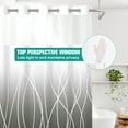 thumbnail image 2 of No Hook Beige Khaki Striped Shower Curtain with Snap in Fabric Liner Set - Hotel Shower Curtain and Liner Set with See Through Mesh Top Window,Machine Washable, 71x74 INCH, 2 of 7