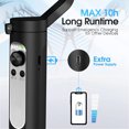 thumbnail image 4 of 3-Axis Gimbal Stabilizer For Smartphone - Handheld Phone Gimbal W/ Remote Auto Inception Dolly Zoom Foldable Gimbal For Iphone 12 11 Pro Max Samsung S20 For Youtube Vlog (Black), 4 of 6