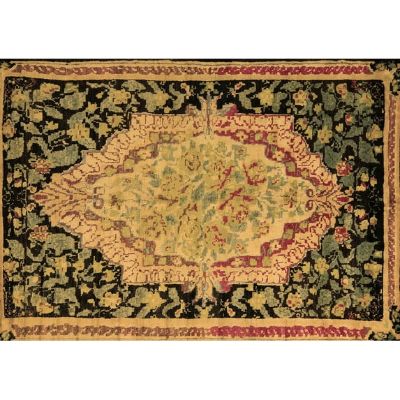 Ahgly Company Indoor Rectangle Medallion Brown French Area Rugs, 8' x 12'