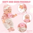 thumbnail image 4 of Keyohome Baby Dolls, 12" Baby Doll Playset with Sleeping Carrier Bassinet Bed Set in Gift Box, Soft Reborn Baby Doll with Cloths/Blanket/Feeding Kit for Girls Ages 3+, 4 of 9