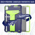 thumbnail image 2 of elitegadget Case for iPad Pro 11 Inch (M4, 5th Generation 2024) - Dual Layer Protective Hybrid Cover Case with Kickstand (Navy Blue/Green), 2 of 5