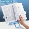 thumbnail image 4 of Uxcell Plastic Book Stand for Reading, 180 Rotate Book Holder with Page Clips for Textbook Magazine Laptop, Blue, 4 of 6