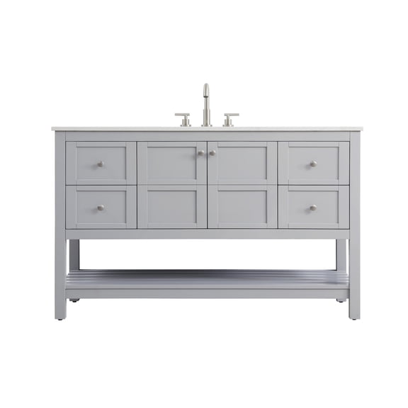 Elegant Lighting VF16454GR Theo 54" Free Standing Single Basin Vanity Set - Grey