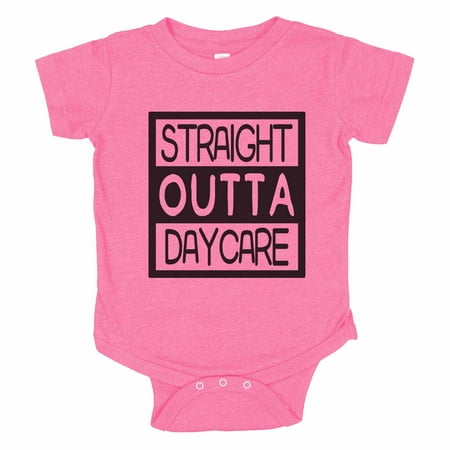 Twin Onsies Valentines Day Kids Funny Baseball Onesie “Straight Outta Daycare