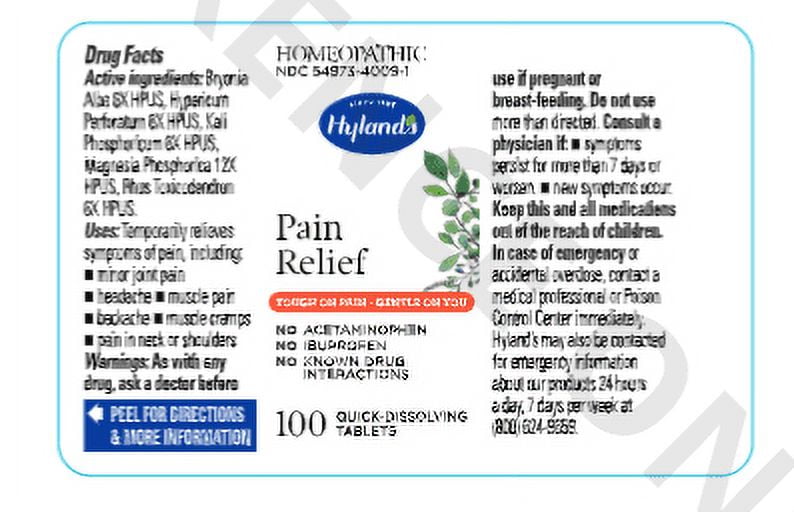 Hyland's Naturals Pain Relief Quick-Dissolving Tablets, 100 Tablets