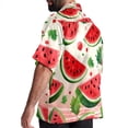 thumbnail image 3 of Watermelon Men's Short Sleeve Button Down Casual Beach Printed Shirts, 3 of 6