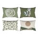 thumbnail image 1 of Juego de 4 fundas de almohada con estampado de flores de 12 x 20, diseño geométrico abstracto nórdico verde, decoración para sofá cama o sala de estar, 1 of 5