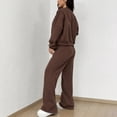 thumbnail image 4 of Mifsaly Womens Sweatsuits 2 Piece Outfit Zip Up Cropped Bomber Jacket and Wide Leg Sweatpants Fall Winter Y2K Street Workout Lounge Matching Outfits, 4 of 7