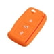 thumbnail image 1 of Naranja Silicona Coche Remoto Control Llavero Carcasa Protector 3 Botones, 1 of 1