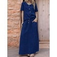 thumbnail image 4 of Jaimenalin Summer Skirt Set Women 2 Piece Outfits Short Sleeve Top Elastic Waist Maxi Dress Sets with Pockets XXL, 4 of 8