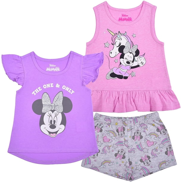 Babyhug Disney Short Sleeves Tee With Minnie Print & Bow Detailing - Pink
