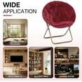 thumbnail image 6 of ERTWER Comfy Saucer Chair Set of 1, Folding Moon Chair with Faux Fur, Cozy Accent Chair with Foldable Metal Frame, Lazy Papasan Chair for Bedroom, Living Room, Reading, Gaming, Camping, Red, 6 of 8