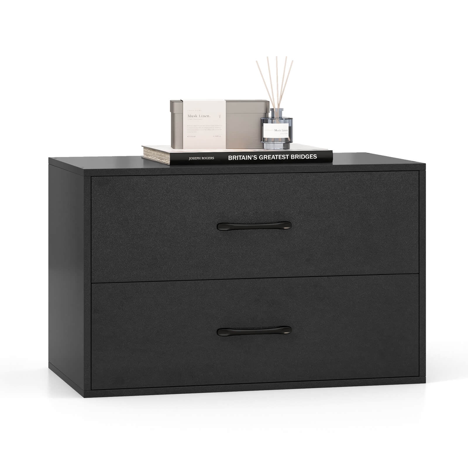 Costway 2-Drawer Dresser Stackable Horizontal Storage Organizer w