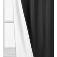 thumbnail image 2 of Sapphire Home 2 Panels Grommet Faux Silk Satin Blackout Window Curtain Panels 84" Long, Insulated Thermal Foam-backed Lined, Room Darkening, Solid Color, Black, 2 of 2