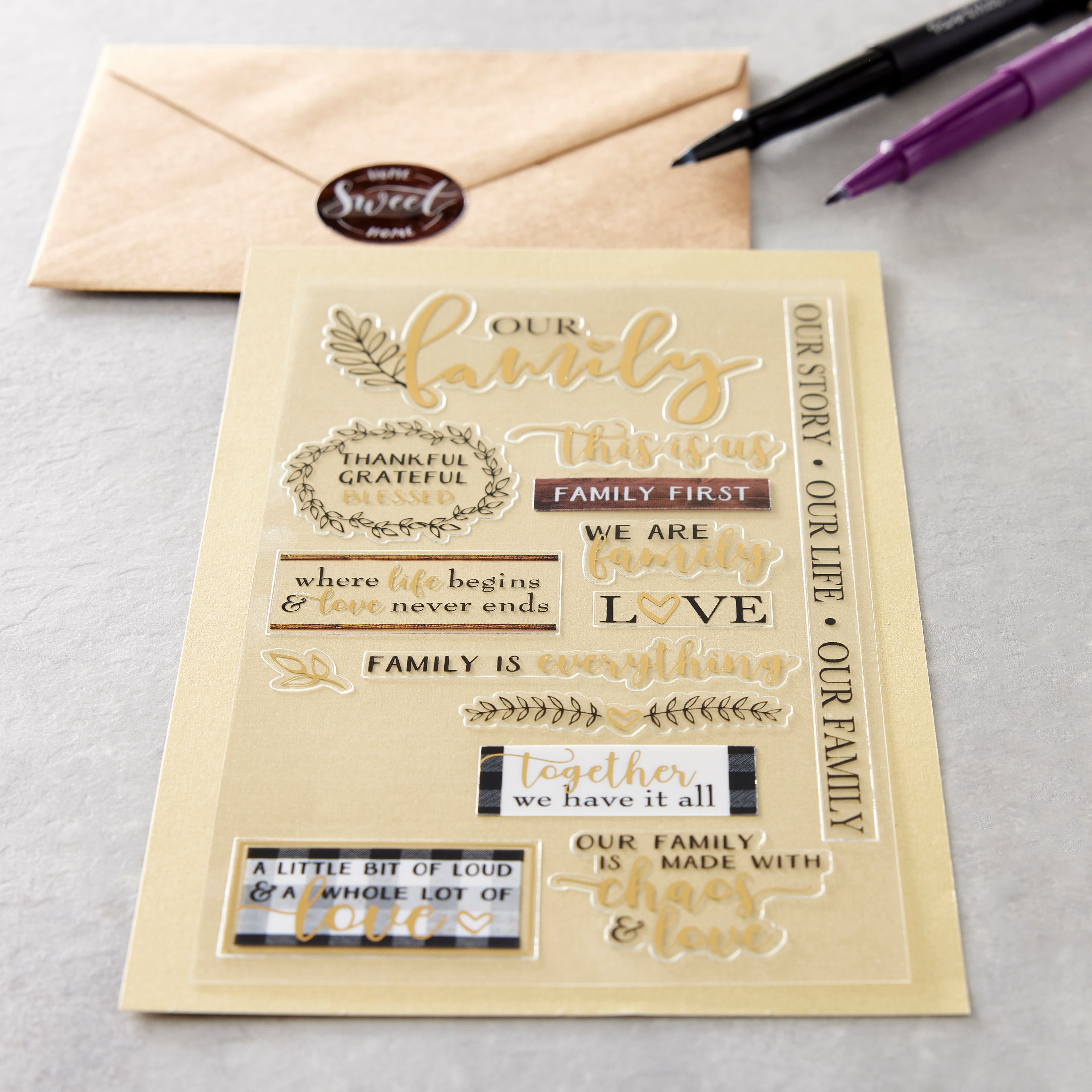 Recollections Blessed Family Stickers, 12 Pack
