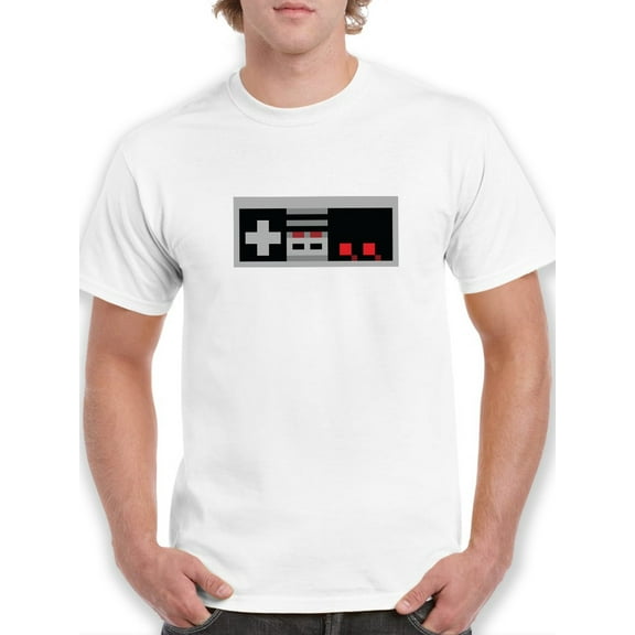 Pixel Vintage Game Controller Graphic Men White T-Shirt, Male Small